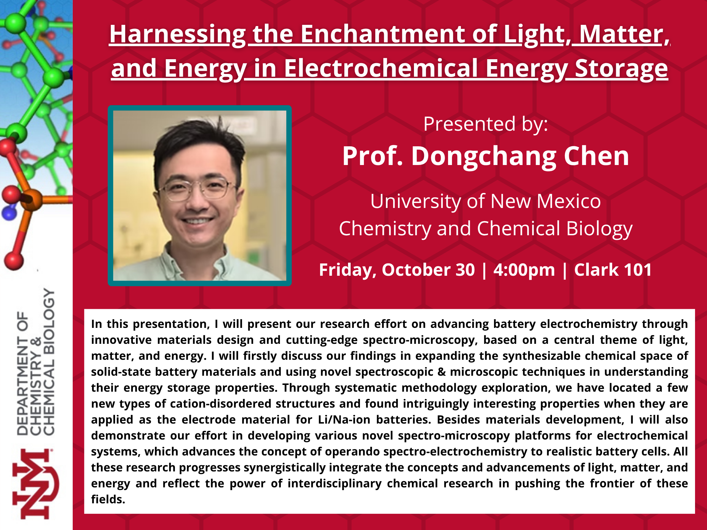 Dongchang Chen seminar flyer