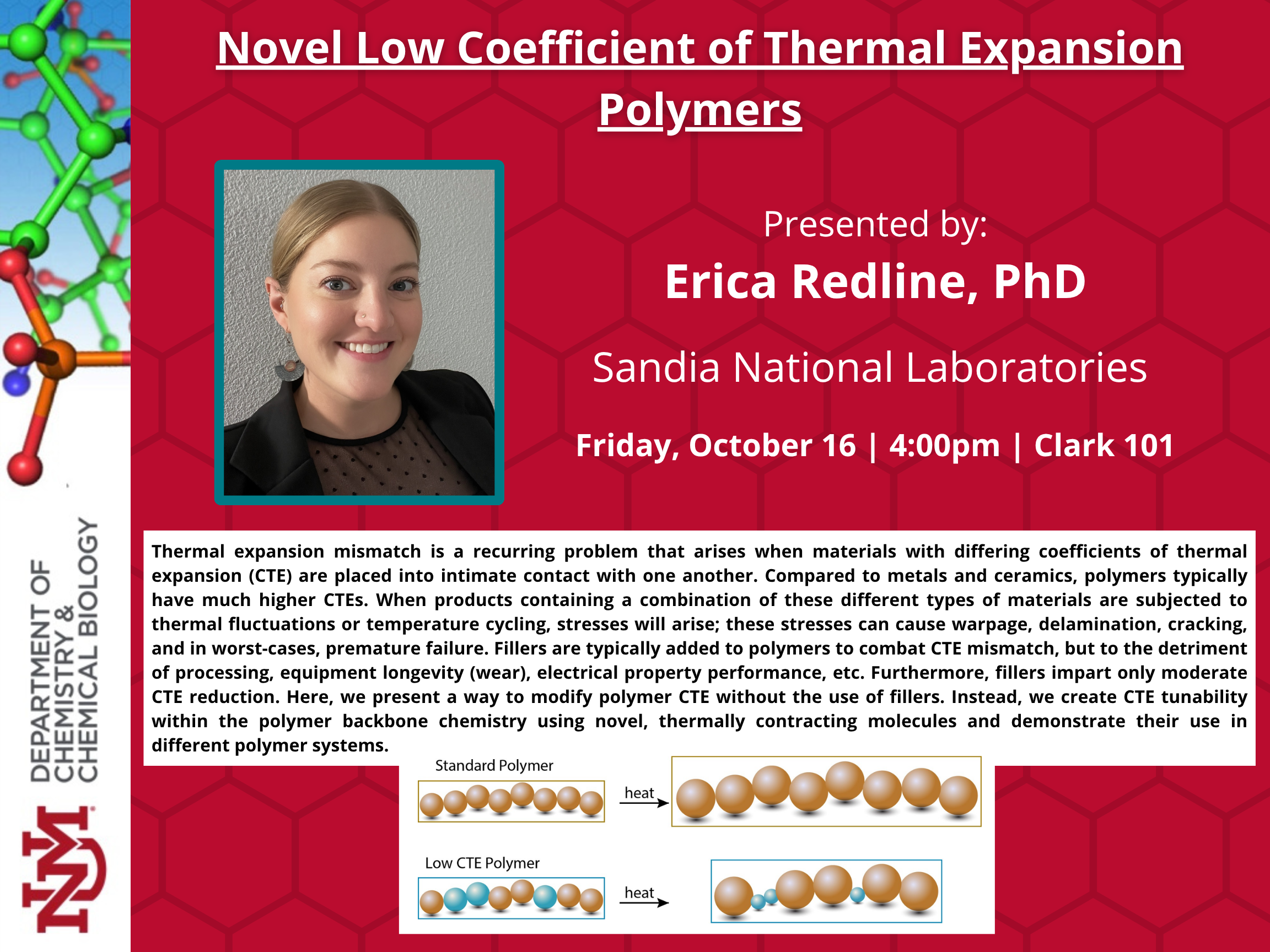 Erica Redline seminar flyer with abstract